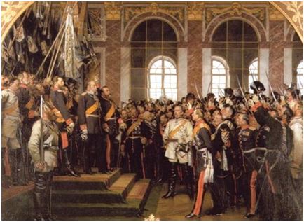 Đế quốc Đức được tuyên bố thành lập năm 1871 ở Hall of Mirrors, Versailles